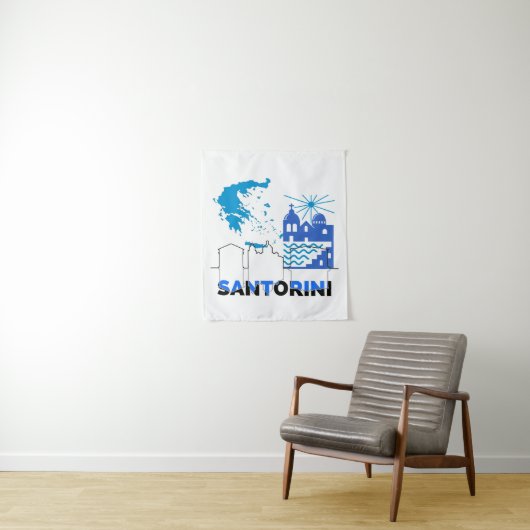 Tenture Santorin Grèce.b (En situation)