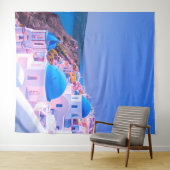 Tenture Santorin Grèce île bleue Toile de fond pour Photob (En situation (horizontale))