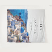 Tenture Santorini Grèce Mariage photo fond (Devant (Horizontal))