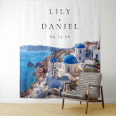 Tenture Santorini Grèce Mariage photo fond (En situation)