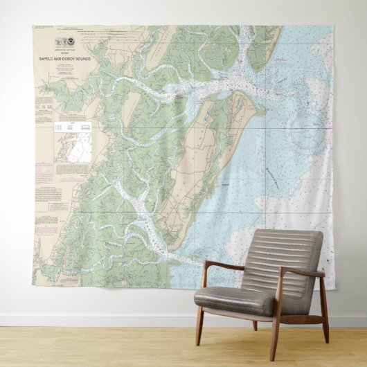 Tenture Sapelo et Doboy Sounds Nautical Chart 11510 (En situation (horizontale))