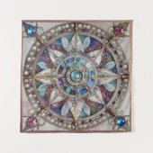 Tenture Saphirs roses et bleus Diamants Perles Mandala (Devant (Horizontal))