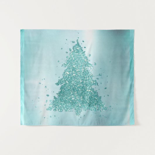 Tenture Sapin de Noël Élégant | Luxe Éclaboussures Aqua Me (Devant (Horizontal))