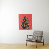 Tenture Sapin de Noël géométrique (En situation)