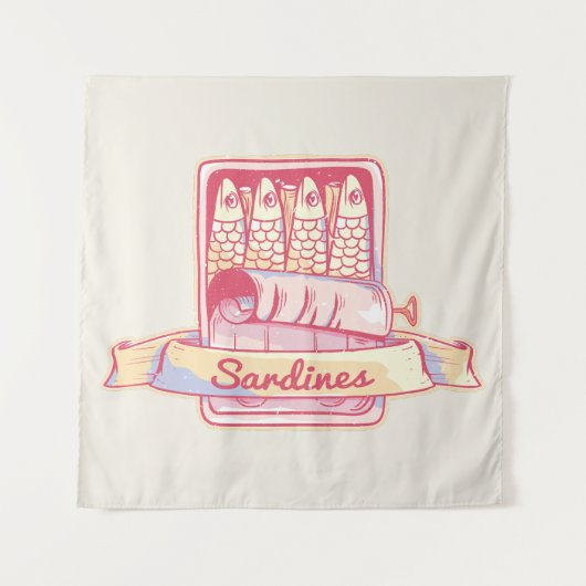Tenture Sardines dans une boîte (Devant)