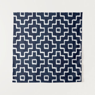 Tenture Sashiko sans soudure motif de teinture indigo avec
