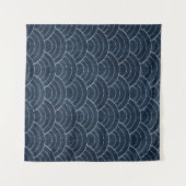 Tenture Sashiko seamless indigo dye pattern with tradition (Devant (Horizontal))