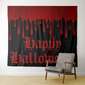 Tenture Satin Rouge qui Dégouline de Sang Fête d'Halloween (En situation (horizontale))