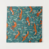 Tenture Sauter des renards rouges avec des ornements sans (Devant (Horizontal))