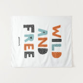 Tenture Sauvage et libre | Lettres Doodle (Devant (Horizontal))