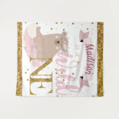 Tenture Sauvageone Fille Premier Anniversaire Personnalisé (Devant (Horizontal))