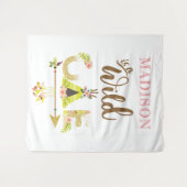 Tenture Sauvageonne Personnalisée Fille Premier Anniversai (Devant (Horizontal))