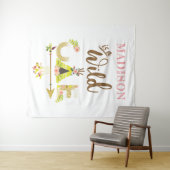 Tenture Sauvageonne Personnalisée Fille Premier Anniversai (En situation (horizontale))