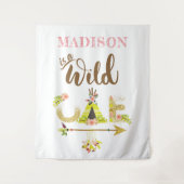 Tenture Sauvageonne Personnalisée Fille Premier Anniversai (Devant)