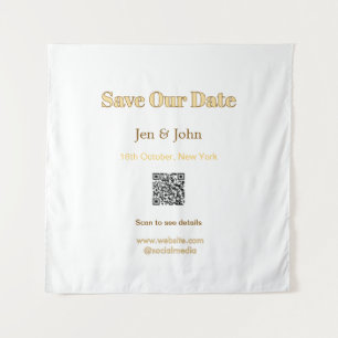 Tenture Sauvegarder notre date Scannez le QR pour les déta