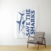 Tenture Sauvez les requins (En situation)