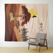 Tenture Savannah Nature Paysage Coucher de soleil Tapisser (En situation (horizontale))