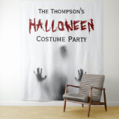 Tenture Scandale moderne sanglante Halloween Party Blanc f (En situation)