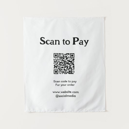 Tenture Scanner pour payer la commande Code QR Ajouter un (Devant)