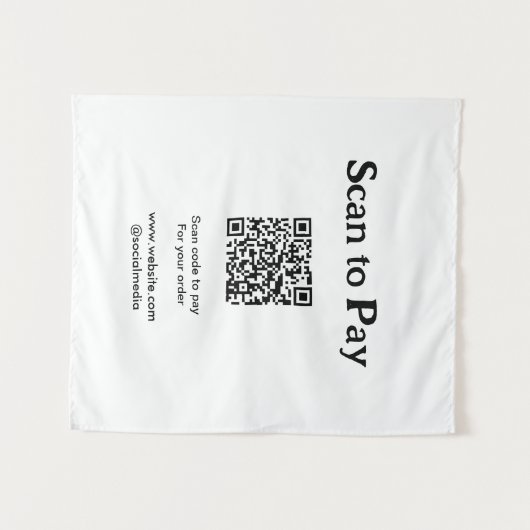 Tenture Scanner pour payer la commande Code QR Ajouter un (Devant (Horizontal))