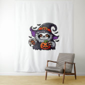 Tenture Scary Halloween Sloth Witch Costume Casquette Mer (En situation)