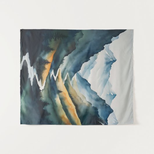 Tenture Scène Blue Tan Mountain (Devant (Horizontal))