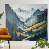 Tenture Scène Blue Tan Mountain