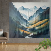 Tenture Scène Blue Tan Mountain