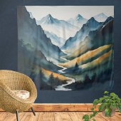 Tenture Scène Blue Tan Mountain
