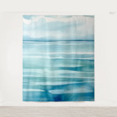 Tenture Scène de ciel et d'océan à l'eau bleue peinte à l' (Devant)