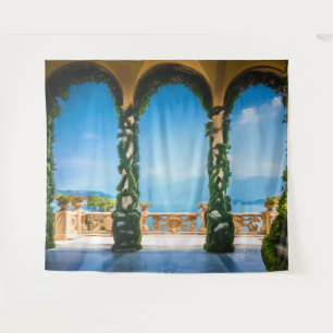 Tenture Scène de plage de villa italienne Mer bleu turquoi