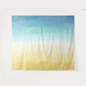 Tenture Scène de plage et d'océan peinte à l'aquarelle (Devant (Horizontal))