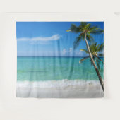 Tenture Scène de plage tropicale Fond de palmiers (Devant (Horizontal))