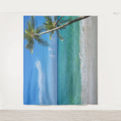 Tenture Scène de plage tropicale Fond de palmiers (Devant)