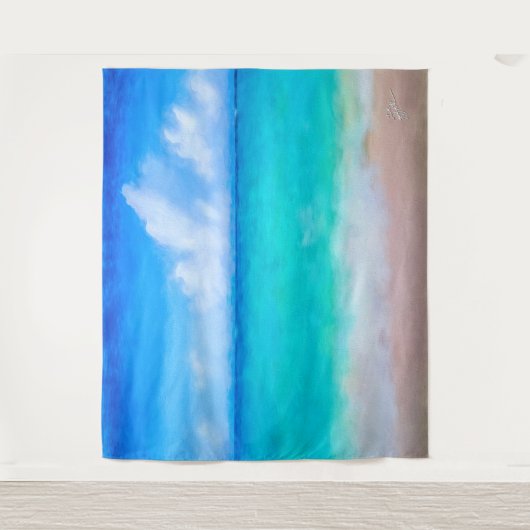 Tenture Scène de plage tropicale Mer et sable aquarelle (Devant)