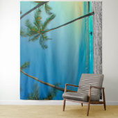 Tenture Scène de plage tropicale palmiers Hawaï (En situation)