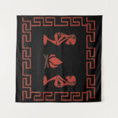 Tenture Scène de rituel tribal africain abstrait (Devant (Horizontal))