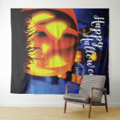 Tenture Scène effrayante de Halloween joyeux | Décor de fê (En situation (horizontale))