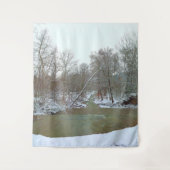 Tenture Scène hivernale de la forêt de Snowy Creek Fond na (Devant)