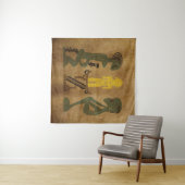 Tenture Scène tribale africaine vintage abstraite art rupe (En situation (horizontale))