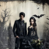 Tenture Scènes gothiques Moody Hauné Mansion Cream & Black