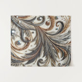 Tenture Schéma floral brillant avec pierre de gemme (Devant (Horizontal))