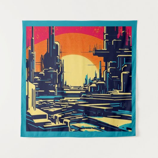 Tenture Sciage urbain futuriste SF 1 (Devant)