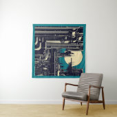 Tenture Sciage urbain futuriste SF 2 (En situation (horizontale))