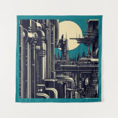 Tenture Sciage urbain futuriste SF 2 (Devant)