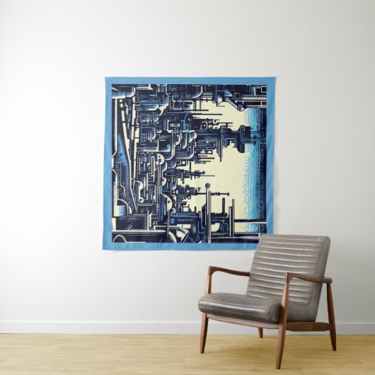 Tenture Sciage urbain futuriste SF 4 (En situation (horizontale))