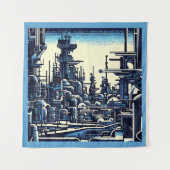 Tenture Sciage urbain futuriste SF 4 (Devant)