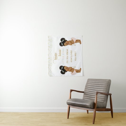 Tenture Scintille Petite Étoile Bébé Filles Jumelles Ethni (En situation)