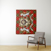 Tenture Scott Clan Badge & Unicorns avec Tartan (En situation)