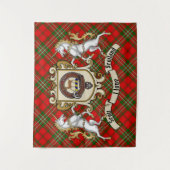 Tenture Scott Clan Badge & Unicorns avec Tartan (Devant)